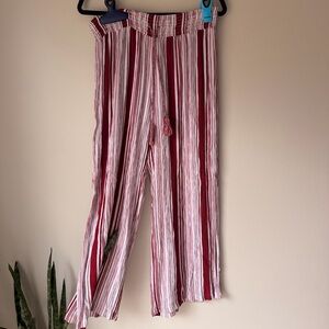 No Boundaries Red and White Striped Pants